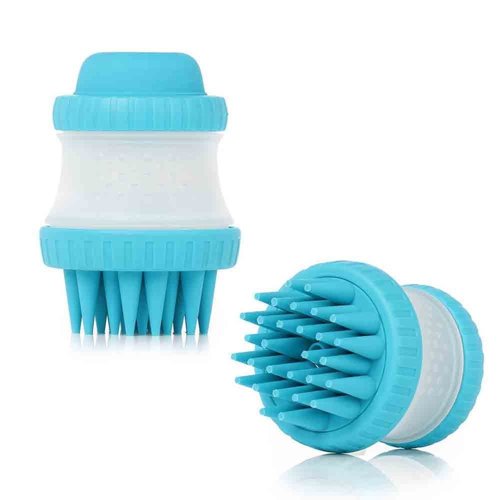 CEPILLO PARA MASCOTAS CON DISPENSADOR DE JABON COLORES