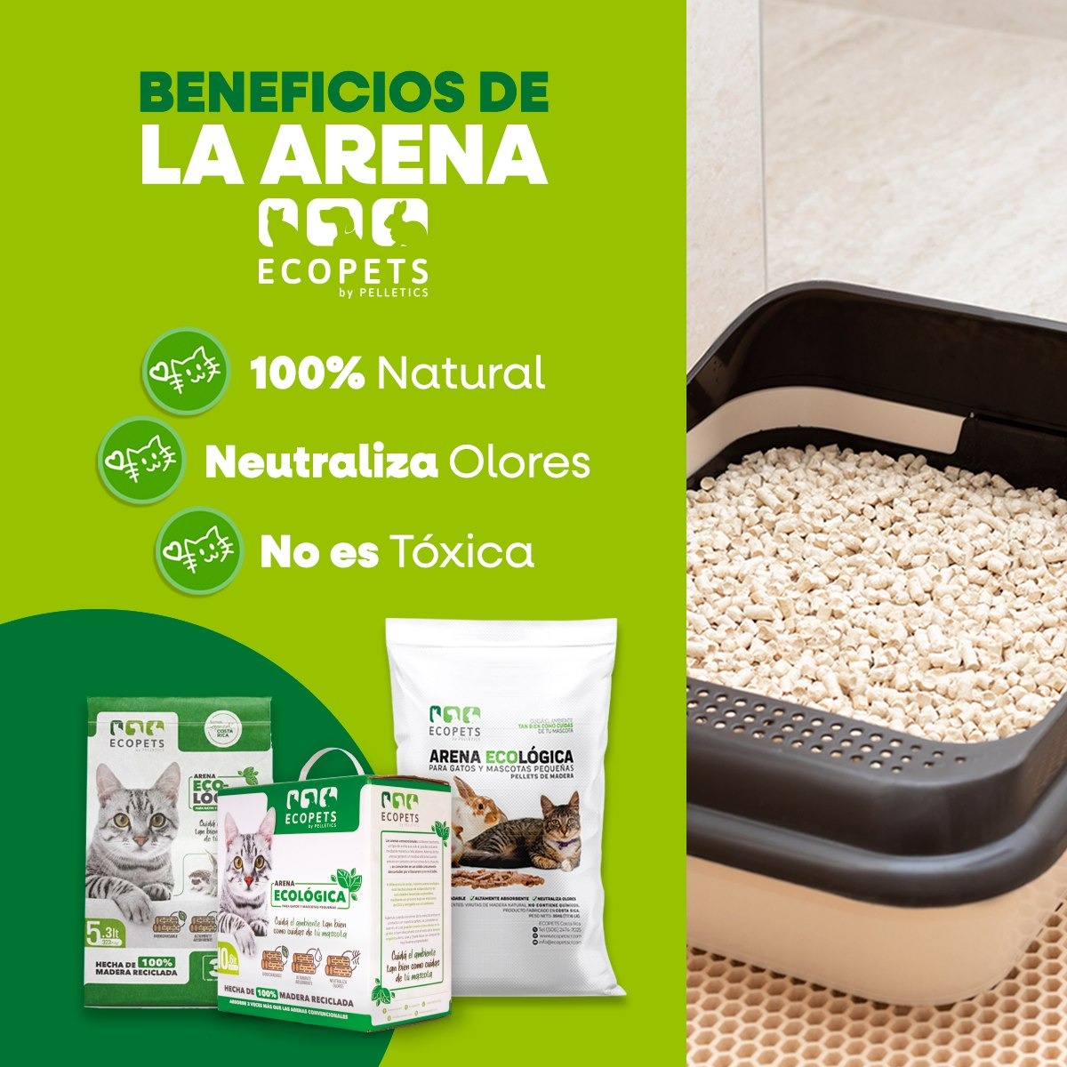 ARENA ECOLOGICA ECOPETS PARA MASCOTAS