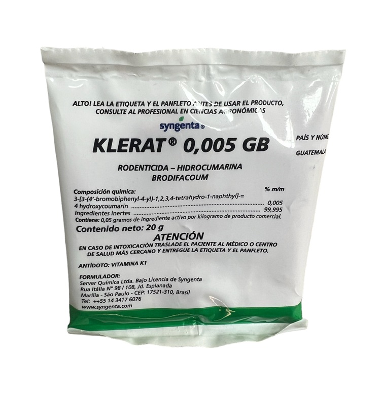 RODENTICIDA KLERAT SYNGENTA 20 GRAMOS
