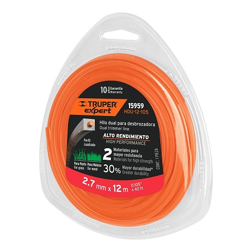 HILO PARA DESBROZADORA DUAL 2.7MM X 12 M