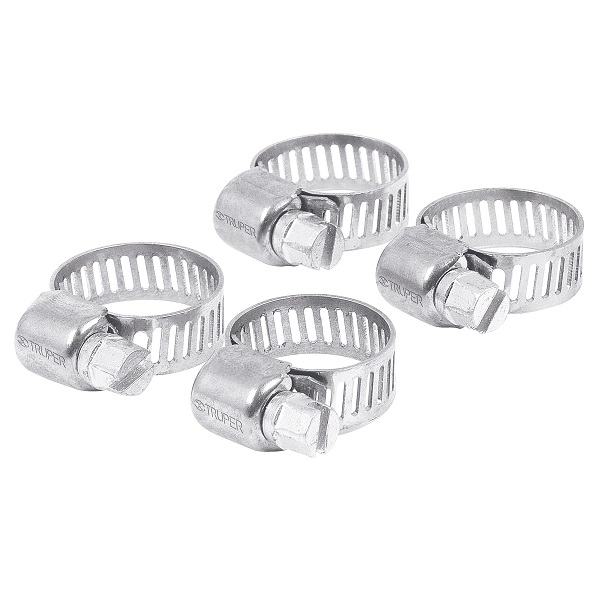 ABRAZADERA TRUPER DE ACERO INOXIDABLE 1/2&quot;-3/4&quot; UNIDAD