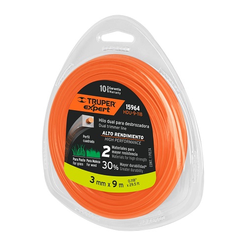 HILO PARA DESBROZADORA DUAL 3MM X 9 M