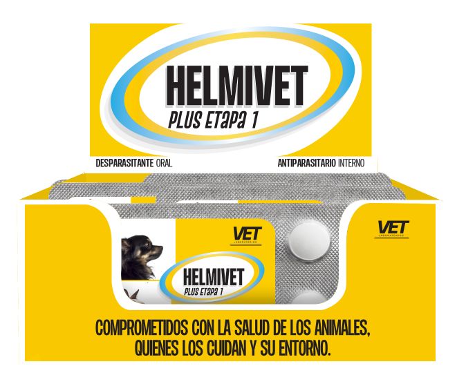 HELMIVET PLUS DESPARASITANTE ETAPA 1 BLISTER DE 2 TABLETAS