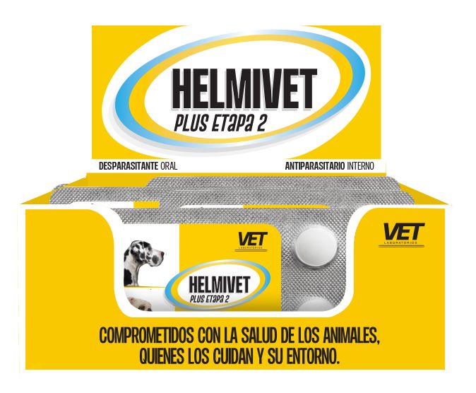 HELMIVET PLUS DESPARASITANTE ETAPA 2 BLISTER DE 2 TABLETAS