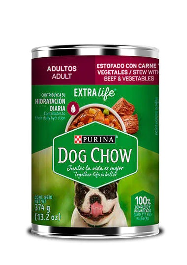DOG CHOW ALIMENTO HUMEDO LATA ESTOFADO CON CARNE Y VEGETALES