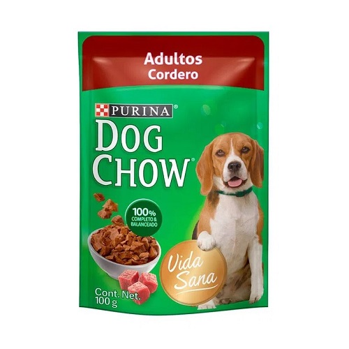 DOG CHOW ALIMENTO HUMEDO ADULTO CORDERO POUCH 100GRS