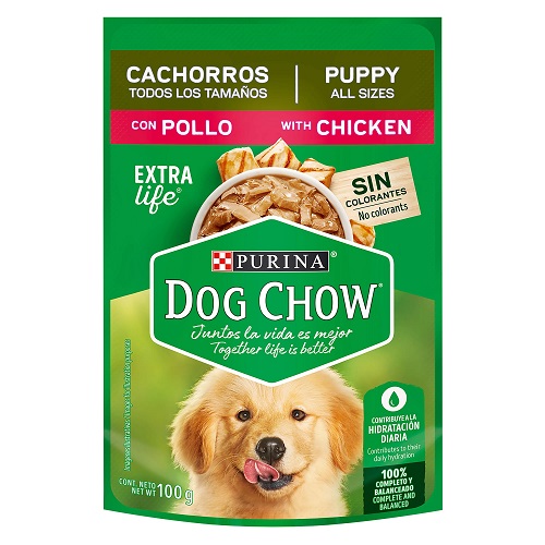 DOG CHOW ALIMENTO HUMEDO CACHORRO POLLO POUCH 100 GR