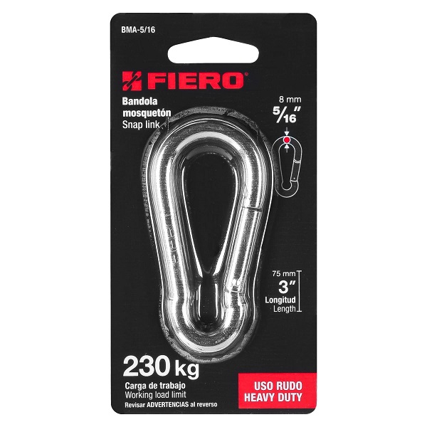 BANDOLA MOSQUETON FIERO 3&quot;-230KG-5/16&quot;