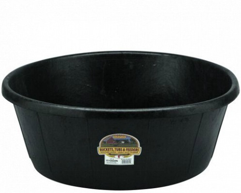 BEBEDERO DE HULE DE 15 GALONES NEGRO