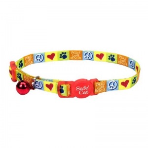 COLLAR SAFE CAT AMARILLO PAZ Y AMOR