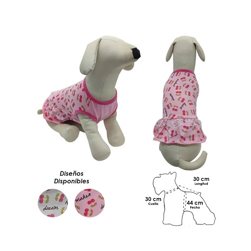 VESTIDO PARA PERRO ROSA Y GRIS II