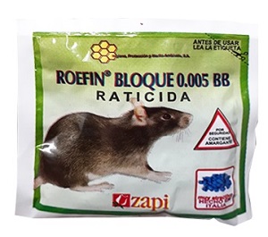 RODENTICIDA ROEFIN 0.0005 BB 10 GRS