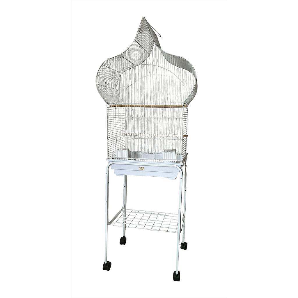 JAULA PARA AVES ALFA TECHO TAJ MAHAL CON BASE Y RODOS 18&quot;X14&quot;34&quot;
