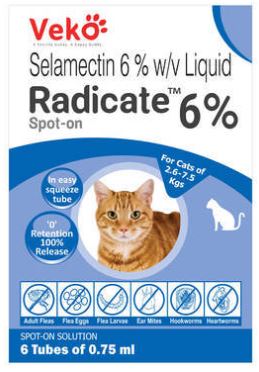 RADICATE SPOT-ON  SELAMECTINA 6% GATO 0,75 ml 1 PIPETA