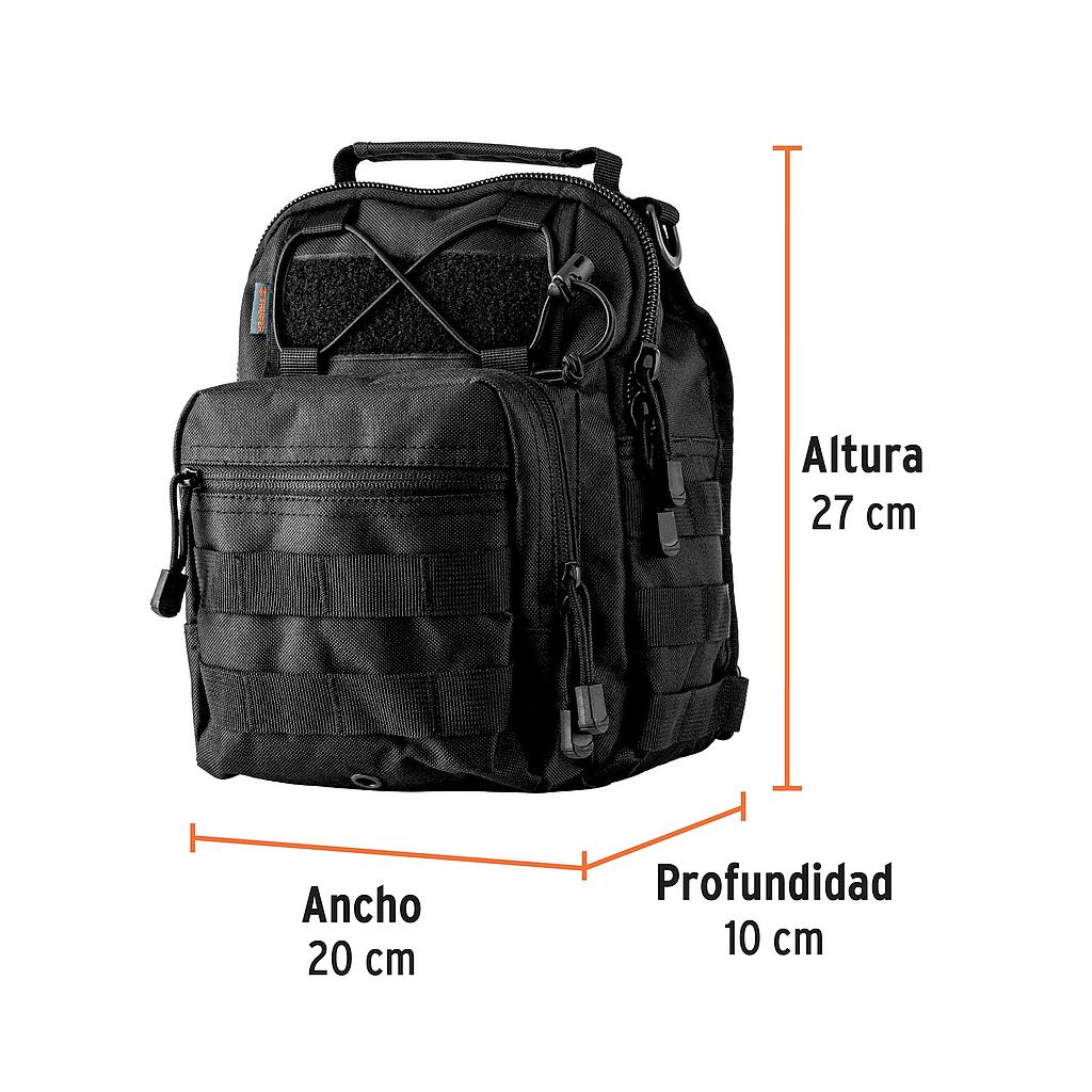 MOCHILA TACTICA NEGRA DE HOMBRO, TRUPER