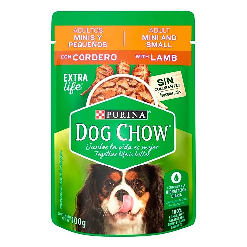 DOG CHOW ALIMENTO HUMEDO ADULTO RAZA PEQUEÑA CORDERO POUCH 100GR