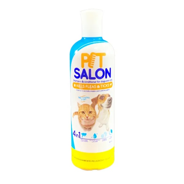 SHAMPOO PET SALON CONTRA PULGAS PARA PERROS Y GATOS