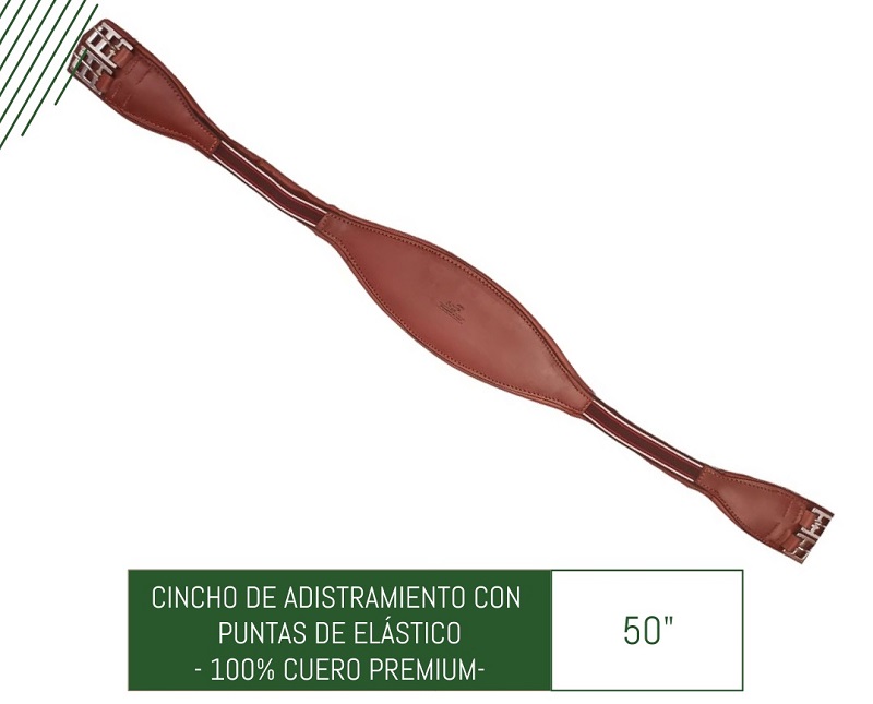 CINCHAS DE ADISTRAMIENTO DE CUERO CON ELASTICO 50&quot;