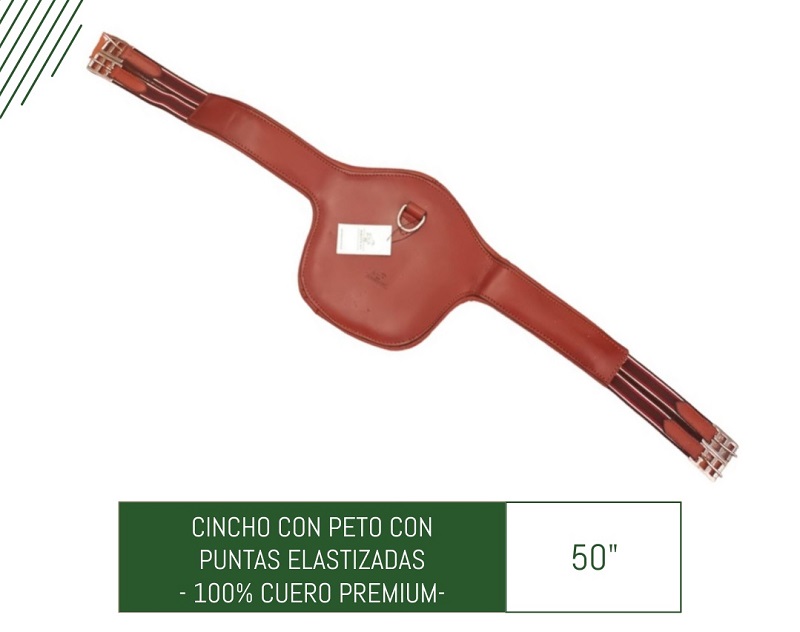 CINCHAS DE ADISTRAMIENTO DE CUERO CON PETO 50&quot;