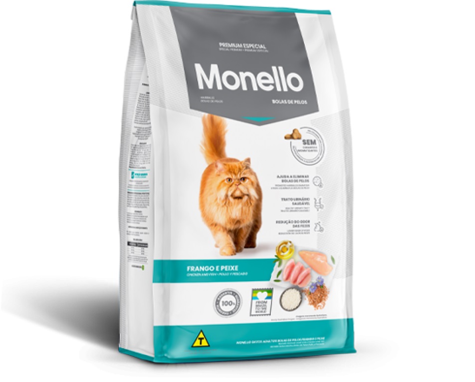 MONELLO PREMIUM GATOS BOLA DE PELOS POLLO Y PESCADO
