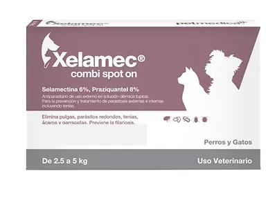 XELAMEC COMBI SPOT ON (SELAMECTINA) 1 PIPETA 2.5 A 5 KG