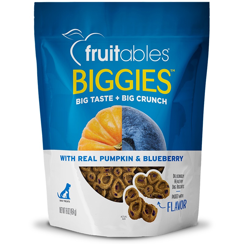 FRUITABLES DOG TREAT BIGGIES PUMPKIN &amp; BLUEBERRY