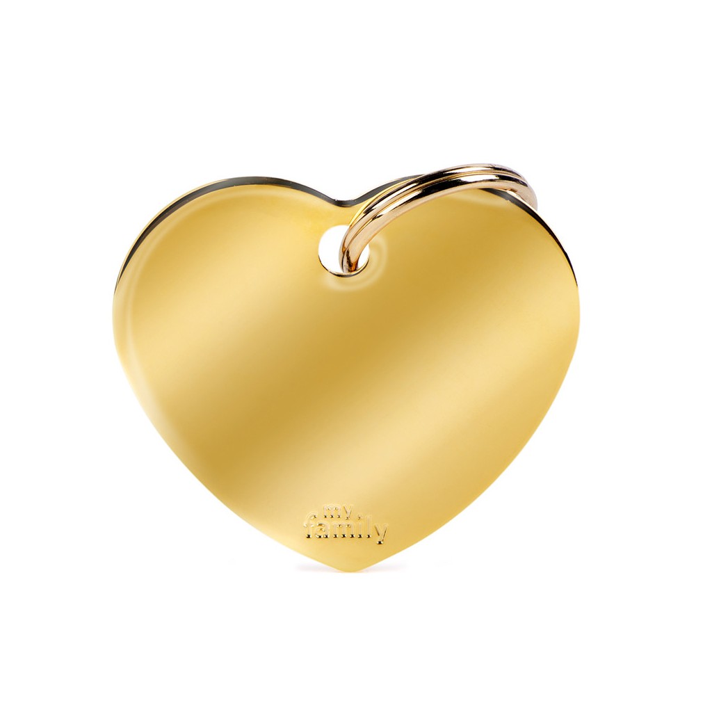 MY FAMILY TAG HEART GOLDEN BRASS