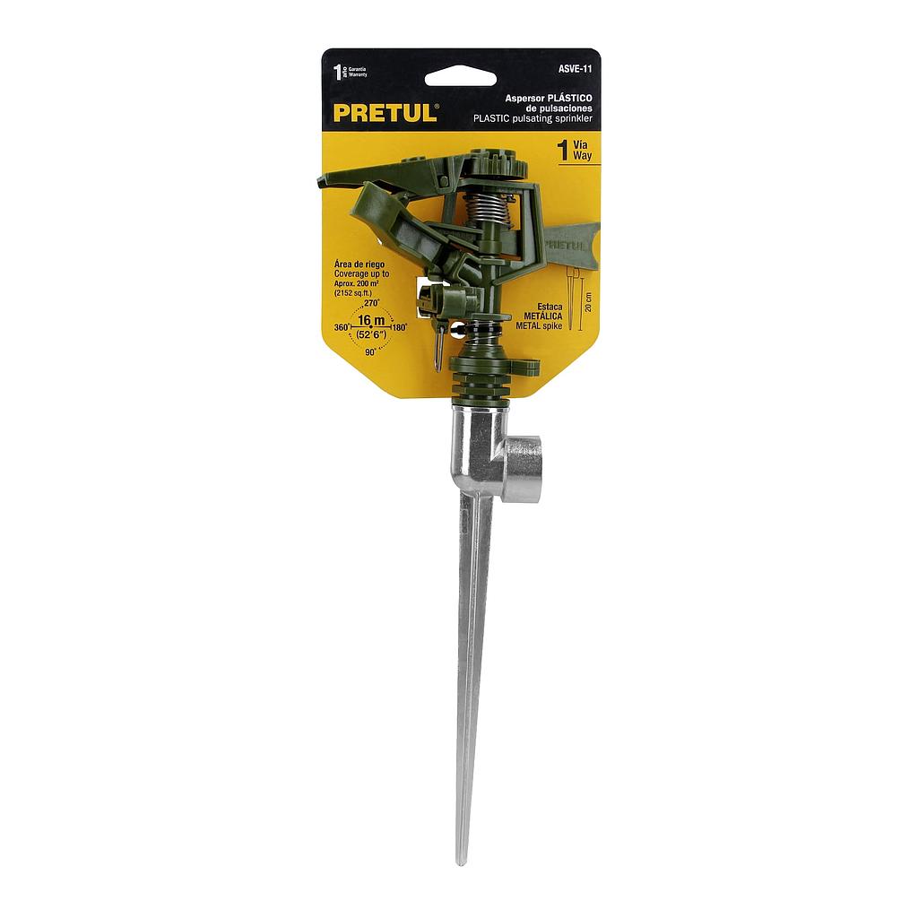 ASPERSOR VERDE PLASTICO 1 VIA ESTACA DE 11&quot;