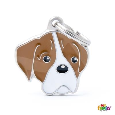 MY FAMILY TAG BOXER BROWN AND WHITE