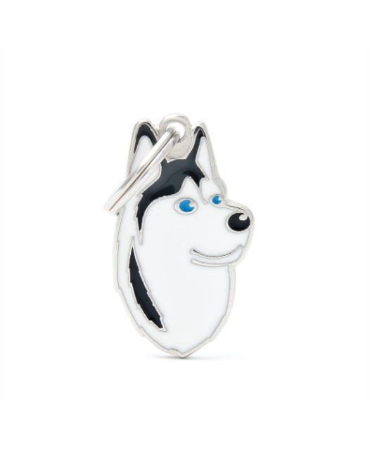 MY FAMILY TAG SIBERIAN HUSKY BLACK AND WHITE