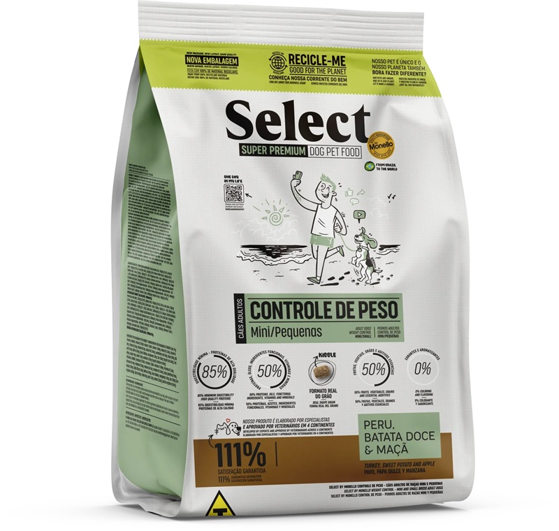 MONELLO SELECT SUPER PREMIUM ADULTO CONTROL DE PESO RAZAS MINI Y PEQUEÑAS