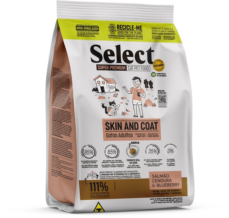 MONELLO SELECT SUPER PREMIUM GATO ADULTO SKIN AND COAT