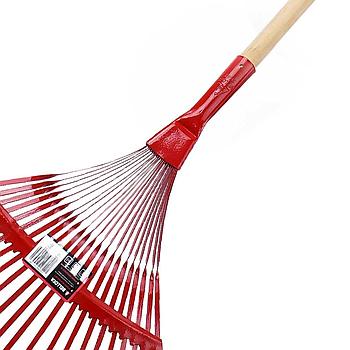ESCOBA METALICA BELLOTA ROJA PALO DE MADERA 22"