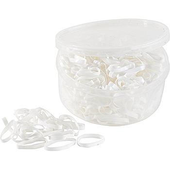 HULES PARA TRENZAR COLOR BLANCOS 500 UNIDADES