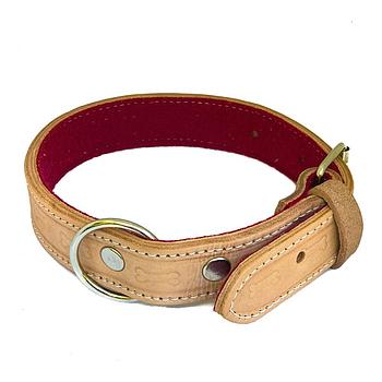 COLLAR PARA PERRO DE CUERO NEGRO Y PIEL