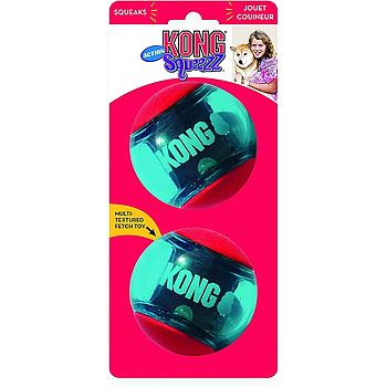 KONG SQUEEZZ ACTION BALL LG - 2PACK