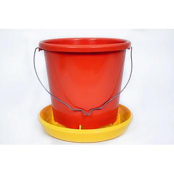COMEDERO PARA POLLO TIPO CUBETA AMARILLO Y NARANJA 8 KG