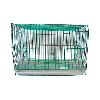 JAULA PARA AVES ALFA RECTANGULAR CON COMEDEROS Y PALOS DE APOYO