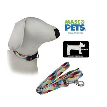 COLLAR Y CORREA PARA PERRO 2.50 CM MASCO PETS