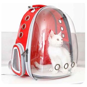 TRANSPORTADORA TIPO MOCHILA PARA MASCOTA ROJO