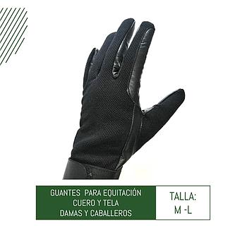 GUANTES PARA EQUITACION SINTETICO Y CUERO PAR