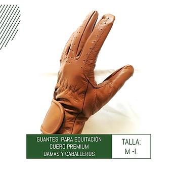GUANTES PARA EQUITACION DE CUERO CAFE PAR