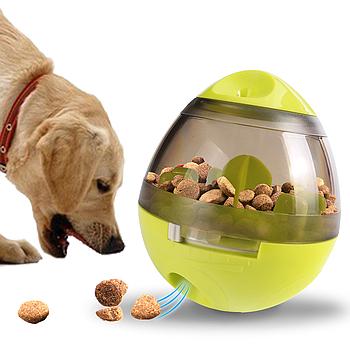 JUGUETE PARA PERRO INTERACTIVO CON DISPENSADOR DE ALIMENTO COLOR ROSA Y VERDE