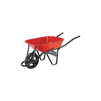 CARRETILLA DE 3.5FT3 ROJA CON LLANTAS SOLIDAS PRETUL