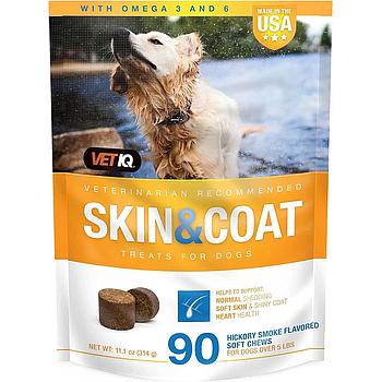 VET IQ SKIN & COAT 11.1 ONZ 90 SOFT CHEWS
