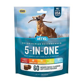 VET IQ 5 IN 1 9.5 ONZ 60 SOFT CHEWS