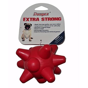 JUGUETE PARA MASCOTA BOLA PICOS GRANDES ROJA 10 CMS