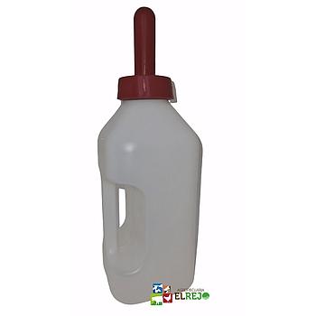PACHA PARA TERNERO DE 2LTS CON MAMON DE HULE CON ASA PARA AGARRAR
