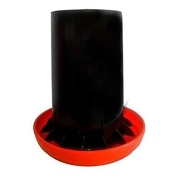 COMEDERO PARA POLLO DE TOLVA NEGRO CON NARANJA DE 10 KG