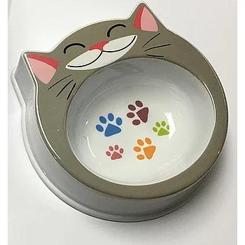 COMEDERO PARA GATO DE MELAMINA CARA DE GATO